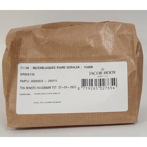 250 gram Jacob Hooy Rozenblaadjes Paars Gemalen