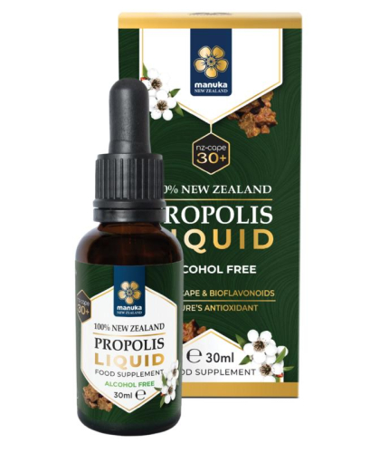 MNZ-Manuka New Zealand 100% New Zealand Propolis Liquid Alcohol Free 30 Ml