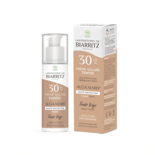 50 ml Laboratoires de Biarritz Alga Maris Tinted Sun Cream SPF30 Face Beige Biologisch