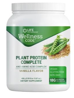 450 Gramm Life Extension Wellness Code Plant Protein Complete Vanilla