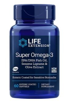 Life Extension Super Omega-3 EPA-DHA Visolie, Sesamliganen & Olijfextract Enteric Coated 60 Softgels