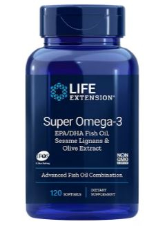 Life Extension Super Omega-3 EPA-DHA Visolie, Sesamliganen & Olijfextract 120 Softgels